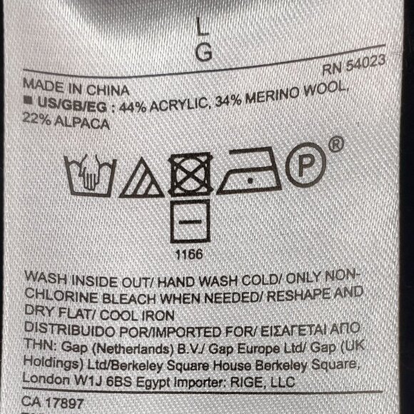 Banana Republic Alpaca Blend Sweater Women's Geo Knit Pattern Winter Cozy L - Picture 6 of 6